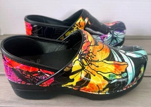 Dansko Professional Clogs Multi  Floral Pattern Nursing Comfort Shoes SZ 37 - Picture 1 of 6