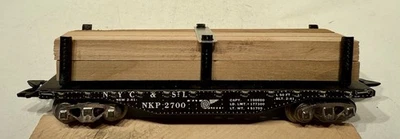 Marx NKP2700 NYC & St. L. 3/16 in. Scale Flatcar with Wood Load - Image 1 of 4