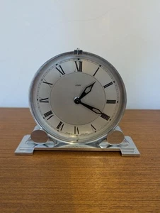 Smiths 8 Day Art Deco Chrome Mantel Bedside Clock Working Order - Picture 1 of 20