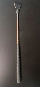 FLECK Equestrian Whip/Bat with Leather Handle Black Made In Germany 18in - Picture 1 of 7