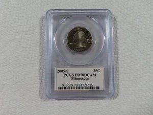 2005-S Minnesota Proof State Quarter, 25c, Graded PR70 DCAM by PCGS, Nice!! - Picture 1 of 10