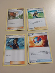 4 pokemon cards- brawly, great ball, professor juniper, hau - Picture 1 of 6