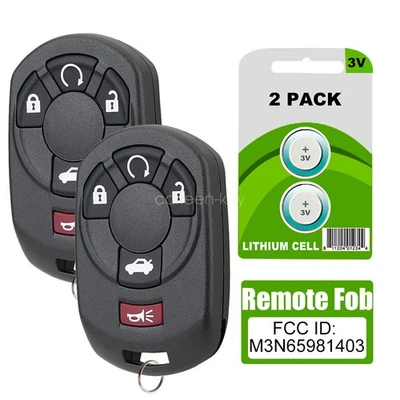 2 For 2005 2006 2007 Cadillac STS Keyless Remote Car Key Fob M3N65981403 5Button - Image 1 of 4