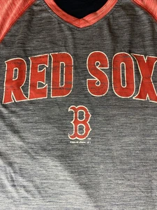 Boston Red Sox Mens T Shirt Performance Athletic Large Logo Stretch Athleisure - Picture 1 of 8