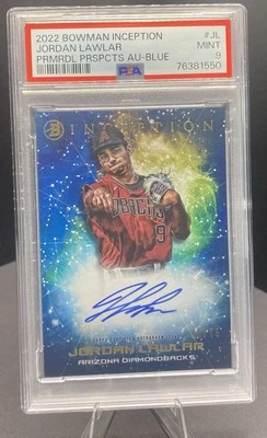 Jordan Lawlar 2022 TOPPS JL Bowman Inception Blue Auto 65/75 Diamondbacks - Image 1 of 2