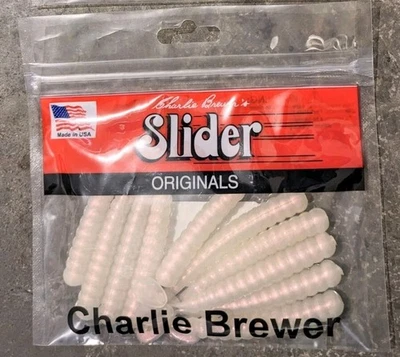1 Pack de 10 Deslizadores Charlie Brewer 3" Acabado Perla, Buen Tamaño para Bajo Crappie Foto 1 de 3