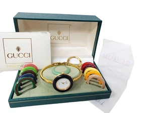 Vintage Gucci Uhr 1100 11/12 mit neuer Batterie und 13 austauschbaren Lünetten - Bild 1 von 17