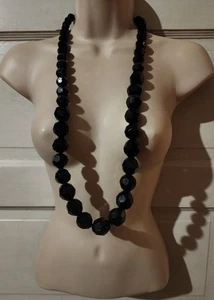 Collar negro vintage Art Deco Estate con cuentas - Imagen 1 de 3