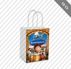 10 Ratatouille Party Gastgeschenk Goodie Etikett weiß Kraftbeutel Ratte Koch Alfredo Paris - Bild 1 von 2