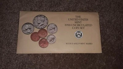 Juegos de monedas sin circular 1990 de Estados Unidos como nuevo D&P (12 monedas) Foto 1 de 3