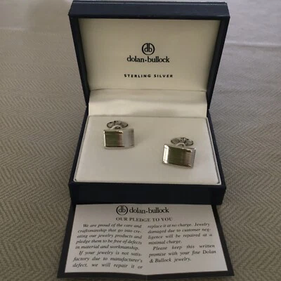 复古 Dolan Bullock 纯银袖扣 NOS — 第 1/4 张图片