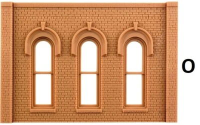 O Scale- 2 Walls with Arched Windows :"Modular System" DPM-90102 - Image 1 of 4