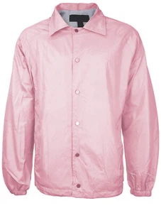 Men's Water Resistant Lightweight Button Up Windbreaker Drawstring Coach Jacket - Picture 1 of 22
