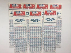 MLB ALL-STAR 1991 JUEGO DE BÉISBOL COMO NUEVO SIN USAR FAN BALLOTS@TORONTO lote de 7 boletas - Imagen 1 de 10