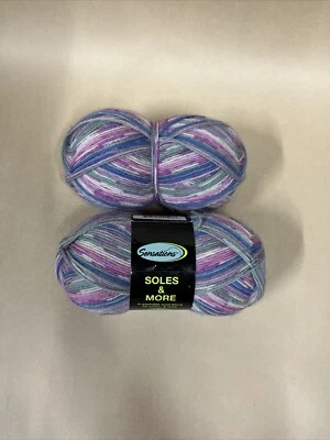 2 Sensations подошвы и больше носок пряжи фиолетовый/розовый/серый # 1813 мотки 60g 75% шерсти - Изображение 1 из 4