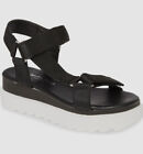 $198 Charles David Women's Black Rikki Platform Sandal Shoes Size 37/Us 7