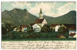 AK Unter-Flintsbach,Häuser,bei Fischbach,Rosenheim 1907 - Picture 1 of 2