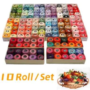 10 Balls/Set Size #8 Pearl Cotton Crochet Thread Embroidery Craft Needle Thread - Picture 1 of 26