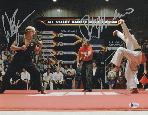 RALPH MACCHIO WILLIAM ZABKA SIGNED KARATE KID AUTOGRAPH 11X14 PHOTO BECKETT 4 Cover