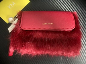 Karen Millen Faux Fur Wristlet Clutch - Picture 1 of 7