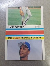 Tony Gwynn Darryl Strawberry 1988 Fleer Record Setters Miscut Oddball