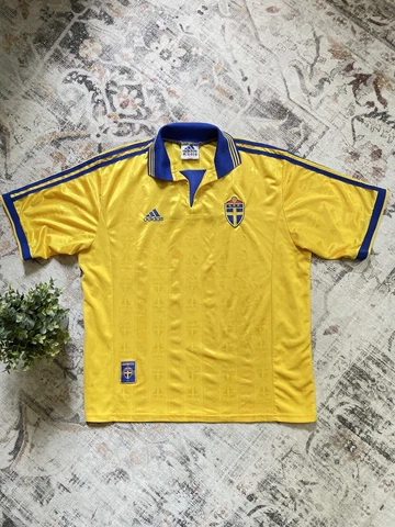 Vintage Sweden Football Federation National Team Jersey Soccer Shirt 90s Cover