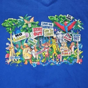VTG Earth Foundation Save Our Rainforest Greg Scott Single Stitch Animal Protest - Picture 1 of 7