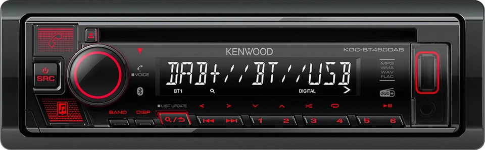 33951 Kenwood Kdc-bt450dab Ricevitore multimediale per Auto Nero 50 W Bluetooth