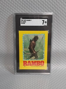 1985 Topps Rambo II 1 Rambo Sticker SGC 7 First Blood