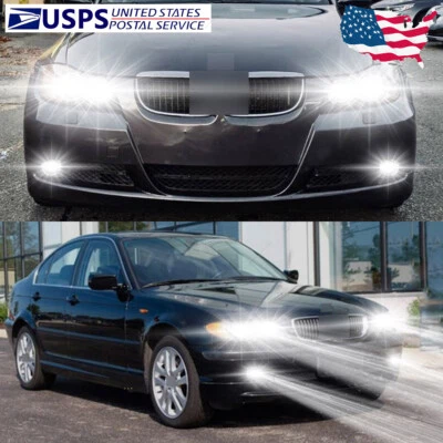 Farol combo LED + lâmpadas de neblina para BMW 328i 325xi 330xi 2002-2006 6x 6000K - Imagem 1 de 4