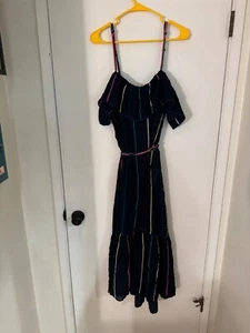 Women "Derek Lam"navy/multicolor stripes sleeveless summer dress. Size 12 - Picture 1 of 2