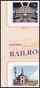 US 5758a 5762a Railroad Stations imperf NDC horz gutter plate pair MNH 2023 - Picture 1 of 1