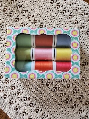 Amy Butler Thread Set Of 9 Spools Soul Blossoms 100% Cotton Includes Gift Box - Image 1 of 4