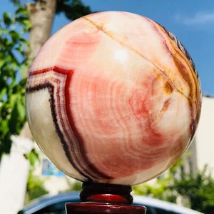 3.12LB Natural Red Veined Quartz Crystal Energy Healing Ball HD122 - Picture 1 of 12