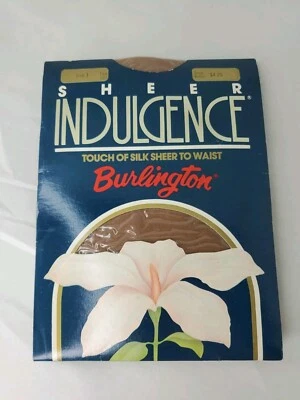 Pantimedias de nylon Burlington Sheer Indulgence 1987 de colección ~ talla 1 / tostado  Foto 1 de 2