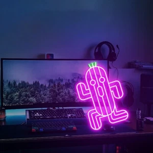 Cactuar Neon Sign Cactuar Final Fantasy Wall Decor Cactuar Light Game Room Decor - Picture 1 of 13