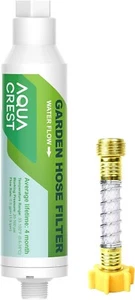 AQUA CREST Garden Hose Water Filter with Hose Protector, NSF Certified - Picture 1 of 9