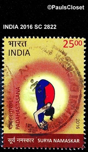 INDIA 2016 SC 2822 SURYA NAMASKAR "SAULTE TO THE SUN" 25r MULTICOLORE UNG F/VF - Foto 1 di 2