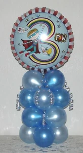 3RD BIRTHDAY FOIL BALLOON DISPLAY - TABLE DECORATION KIT - No Helium Needed - Picture 1 of 1