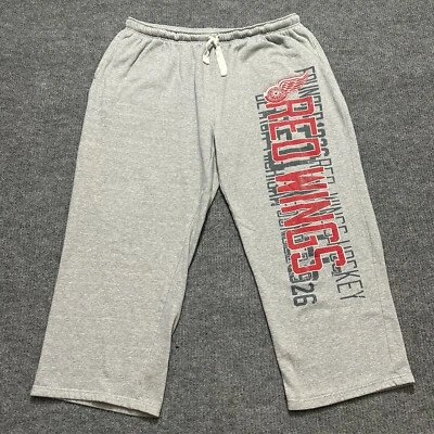 Pantalones deportivos para hombre NHL 2XL gris con cordón hockey Detroit Red Wings estampado lateral Foto 1 de 4
