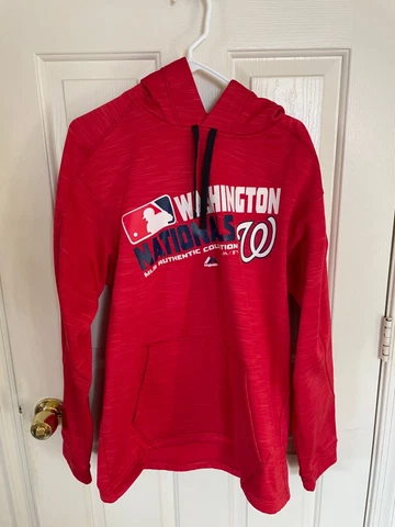 Majestic Therma Base MLB Washington Nationals Pullover Jacket Hoodie Medium Cover