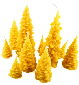 10x Bienenwachskerzen Tannenbaumkerzen Handarbeit Naturra Adventskerzen Goldgelb - Bild 1 von 11