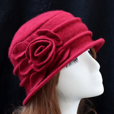 Women 1920s Look Wool Beret Beanie Cloche Bucket Hat Cap Retro Ladies Winter Hat