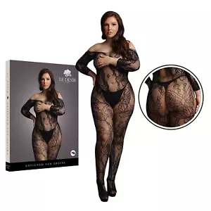 Lace Long Sleeved Bodystocking Full Toe Bodysuit Women Outfit Fishnet Lingerie - Picture 1 of 6