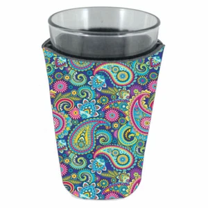 Coolie de vidrio pintado con patrón de cachemira; hecho en EE. UU., floral - Imagen 1 de 3