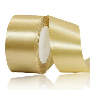 Gold Ribbon 2 Inch x 25 Yards Gold Fabric Satin Ribbon for Gift Wrapping DIY ... - Picture 1 of 5