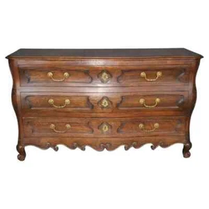 Fantastic Hand-made Country French Dark Walnut Louis XV Bombe Dresser Commode - Picture 1 of 15