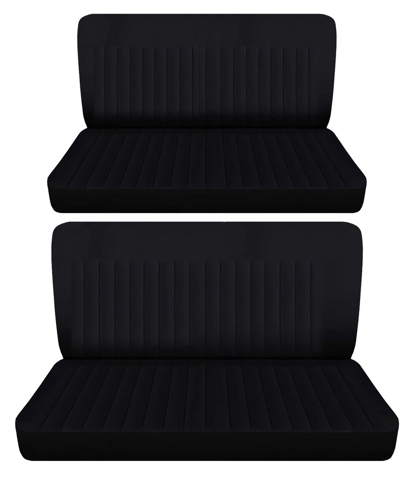 Se adapta a Ford Crestline 1954 sedán de 4 puertas fundas de asiento de banco delanteras y traseras negras Foto 1 de 1