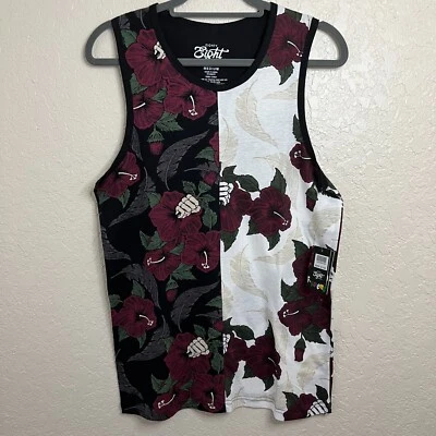 Eighty Eight Brand Bones Roses Skeleton Sleeveless Shirt Medium White Black NWT - Image 1 of 4