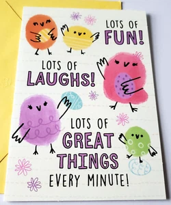 Tarjeta de felicitación sello de Pascua mucha diversión muchas risas muchas cosas geniales - Imagen 1 de 3